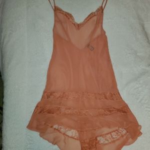 Dark Orange Victoria Secret Lingerie Sheer Slip XS